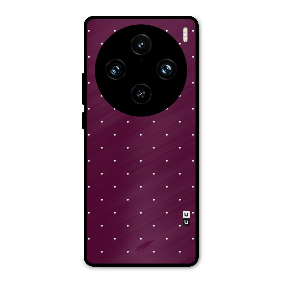 Purple Polka Metal Back Case for Vivo X100 Pro