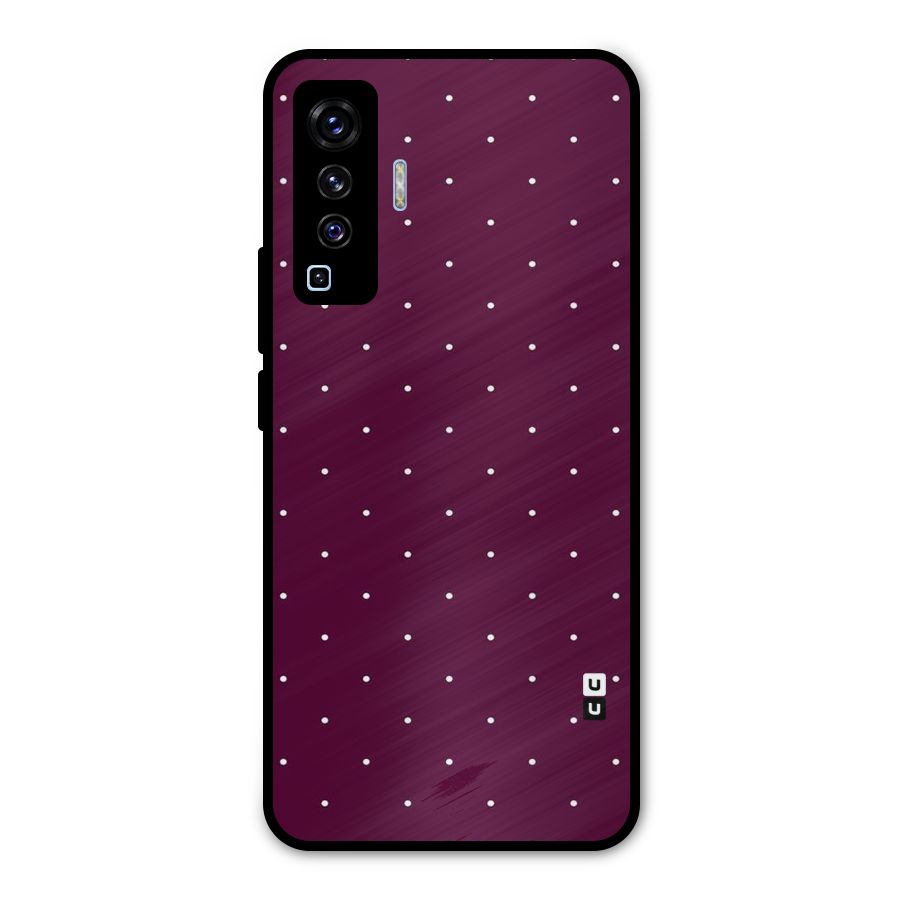 Purple Polka Metal Back Case for Vivo X50