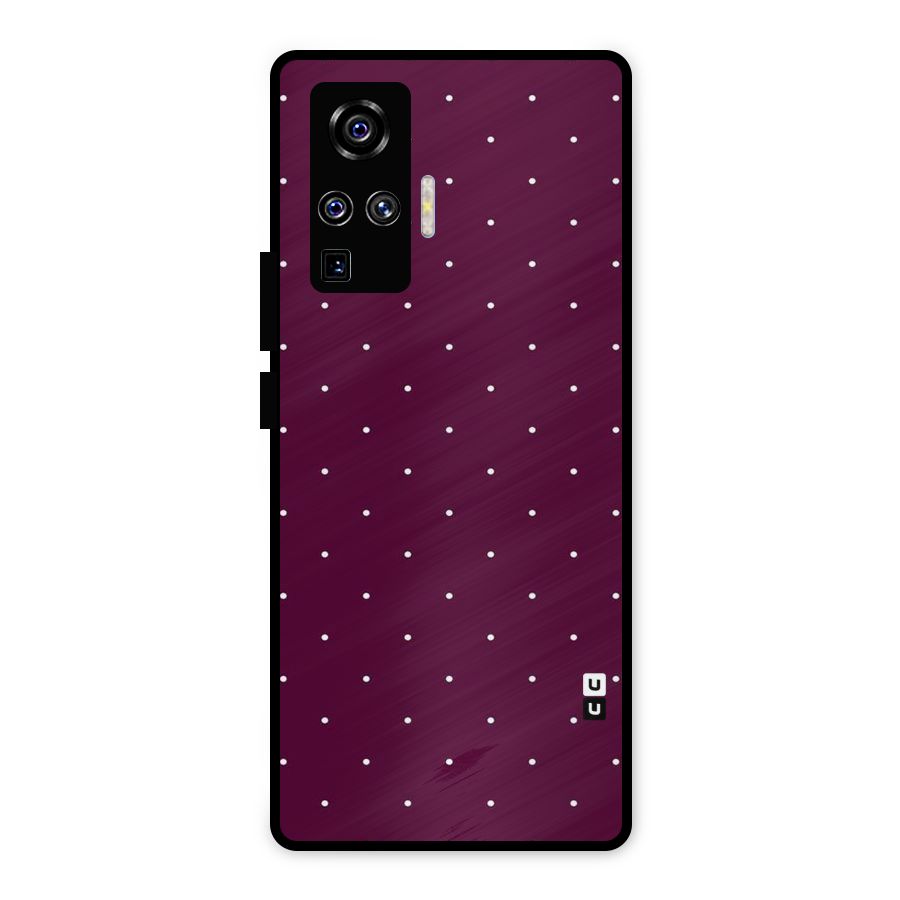 Purple Polka Metal Back Case for Vivo X50 Pro