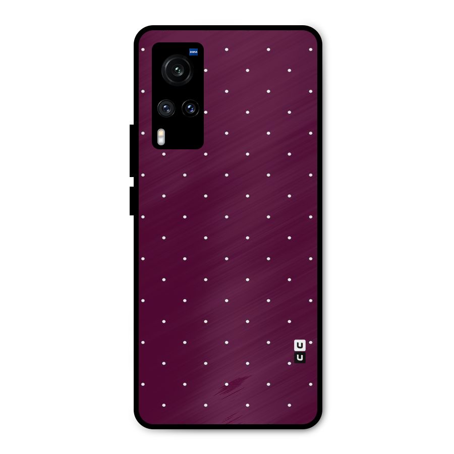 Purple Polka Metal Back Case for Vivo X60
