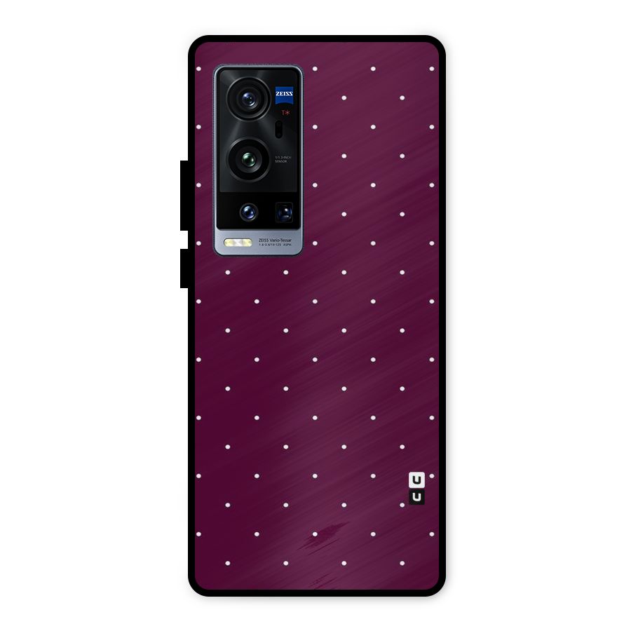 Purple Polka Metal Back Case for Vivo X60 Pro Plus