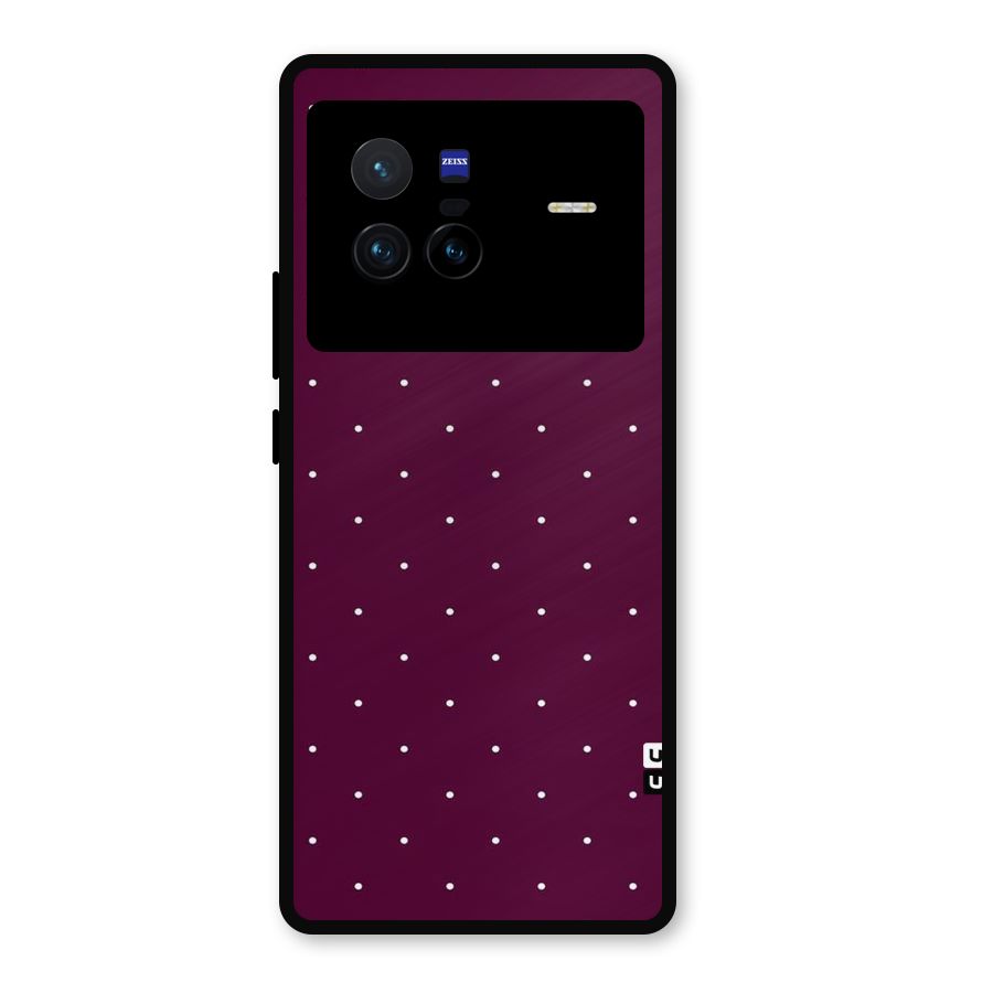 Purple Polka Metal Back Case for Vivo X80