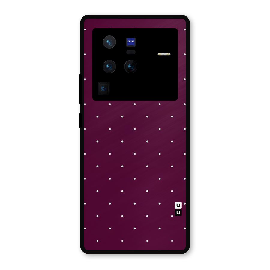 Purple Polka Metal Back Case for Vivo X80 Pro
