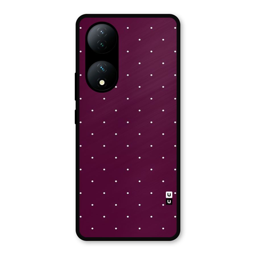 Purple Polka Metal Back Case for Vivo Y100