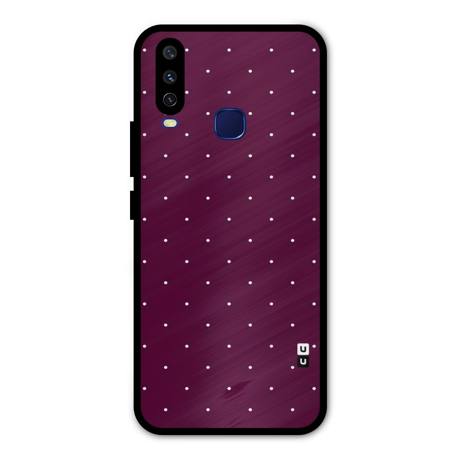 Purple Polka Metal Back Case for Vivo Y12