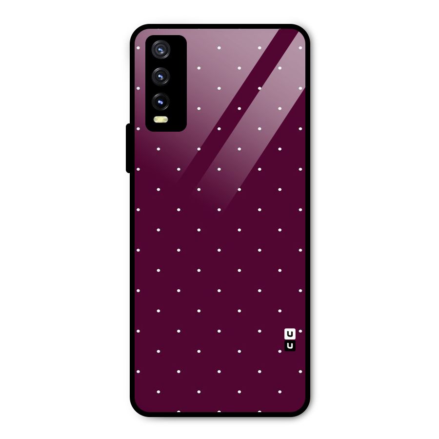 Purple Polka Metal Back Case for Vivo Y20