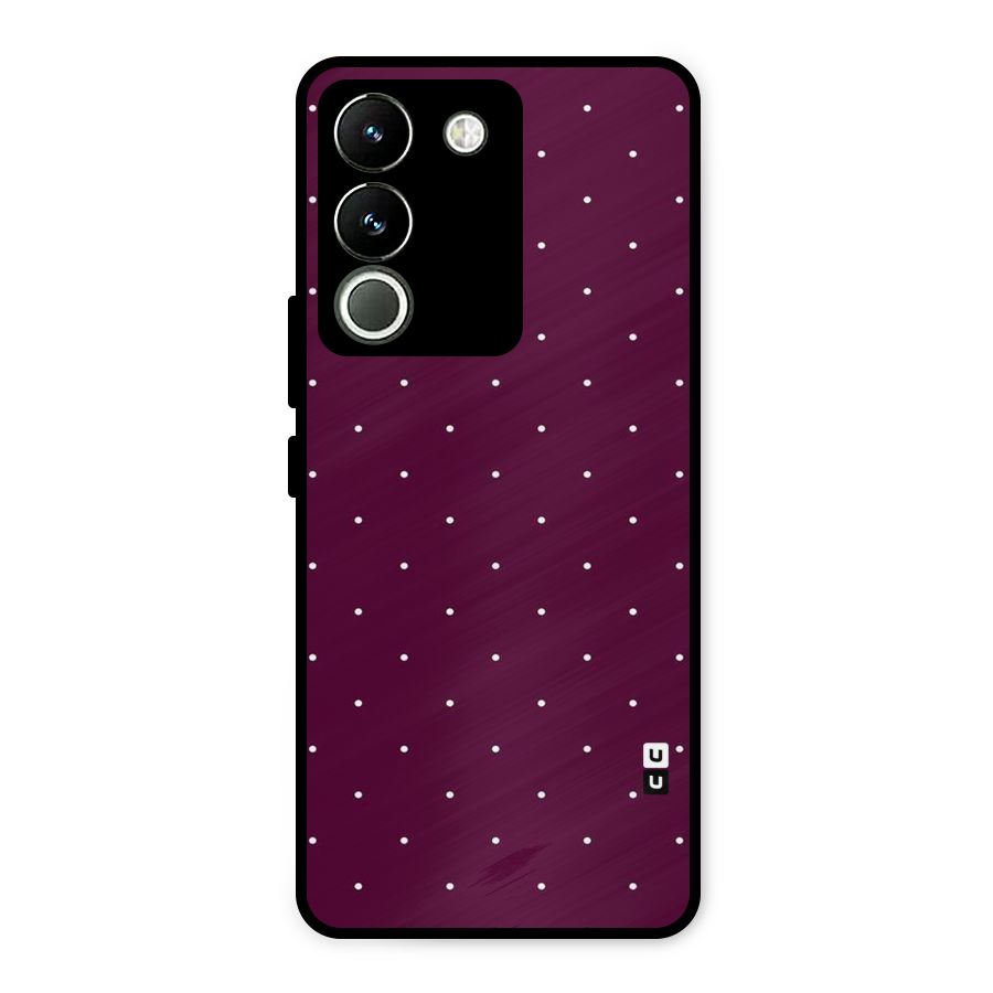 Purple Polka Metal Back Case for Vivo Y200