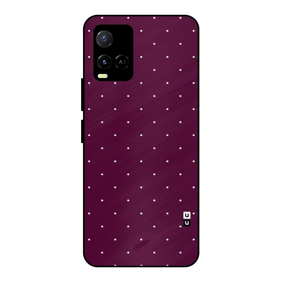 Purple Polka Metal Back Case for Vivo Y21