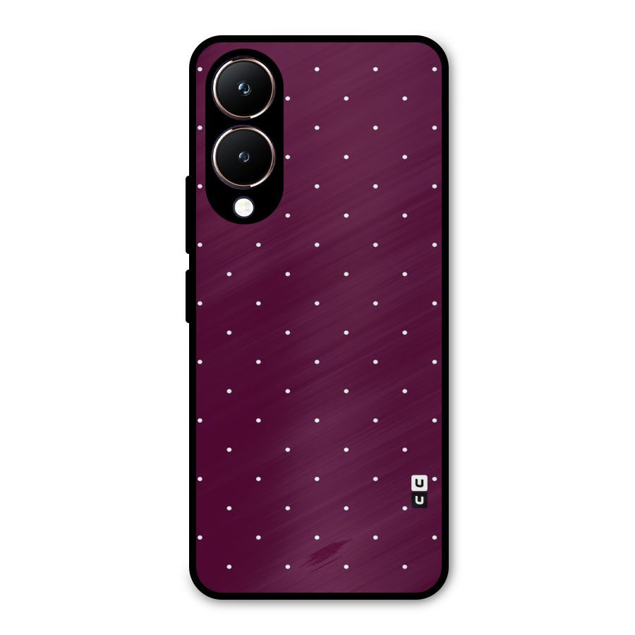 Purple Polka Metal Back Case for Vivo Y28