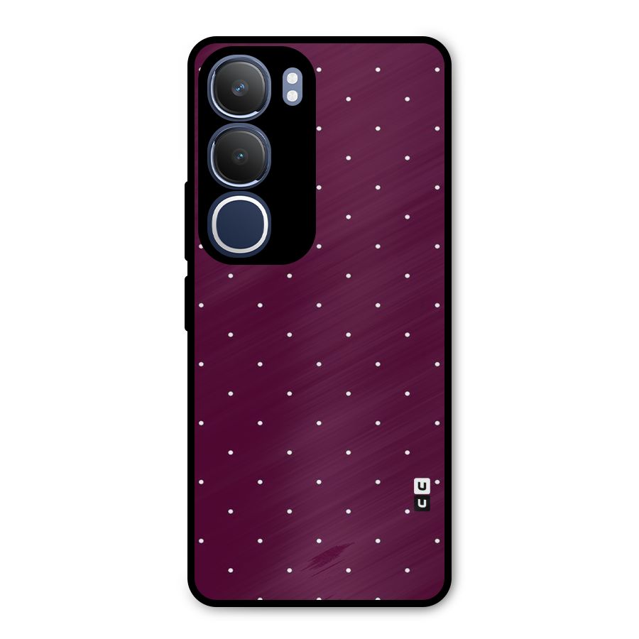 Purple Polka Metal Back Case for Vivo Y29