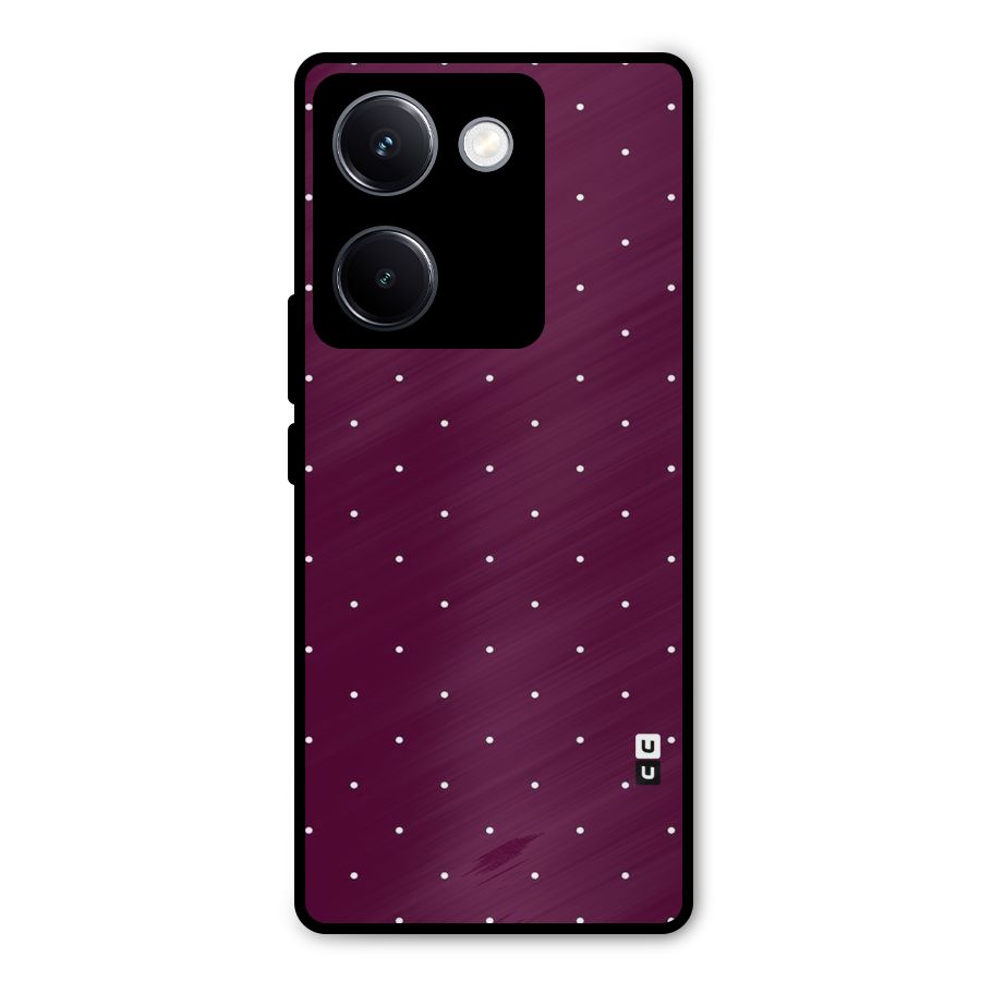 Purple Polka Metal Back Case for Vivo Y300 Plus
