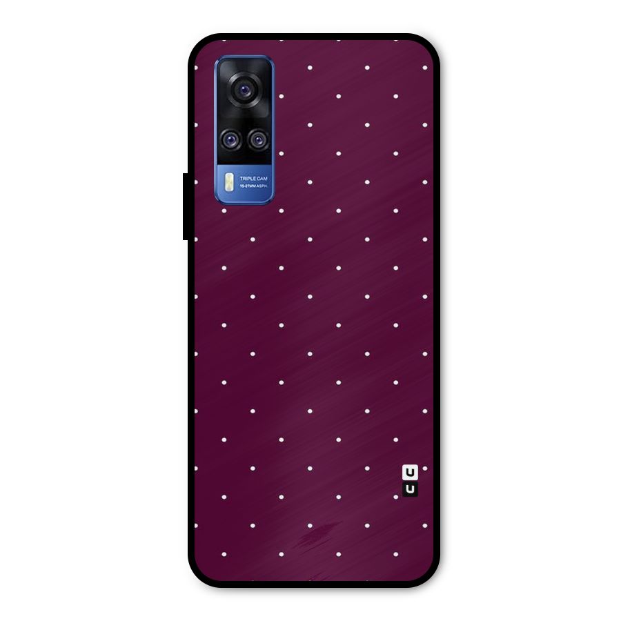 Purple Polka Metal Back Case for Vivo Y31