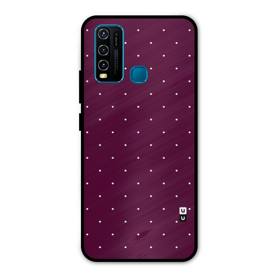 Purple Polka Metal Back Case for Vivo Y50