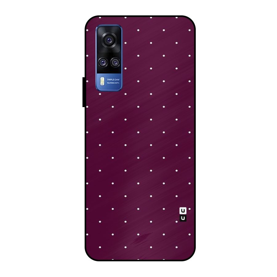 Purple Polka Metal Back Case for Vivo Y51