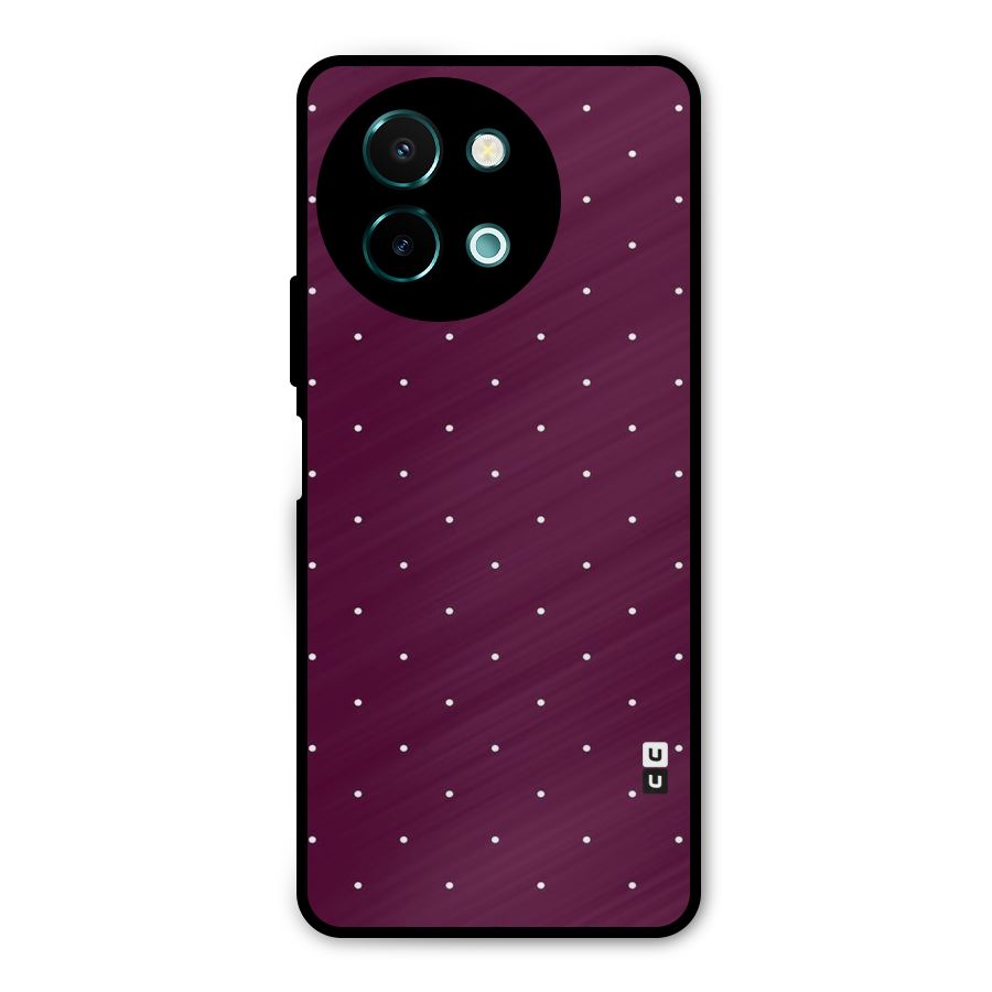 Purple Polka Metal Back Case for Vivo Y58