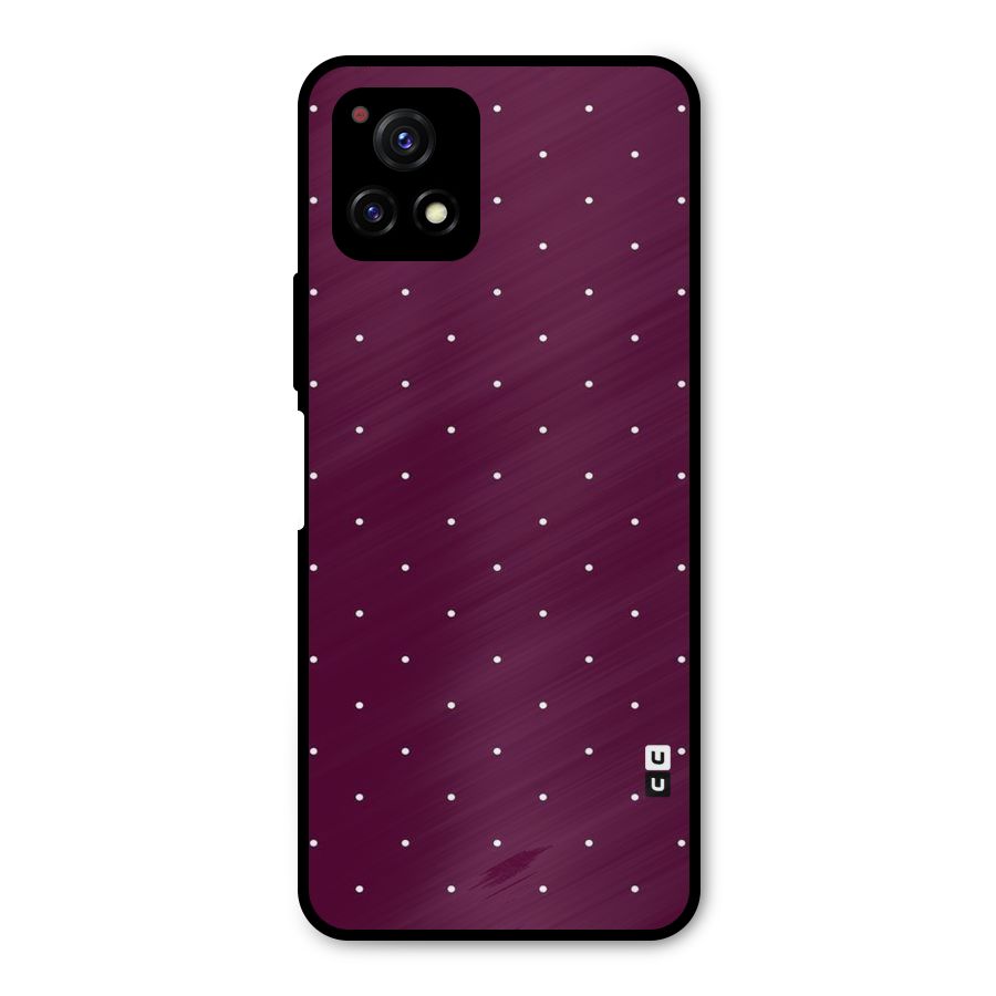Purple Polka Metal Back Case for Vivo Y72 5G