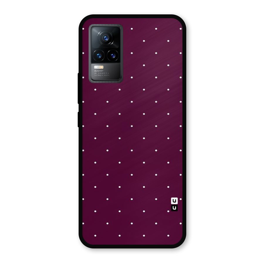 Purple Polka Metal Back Case for Vivo Y73