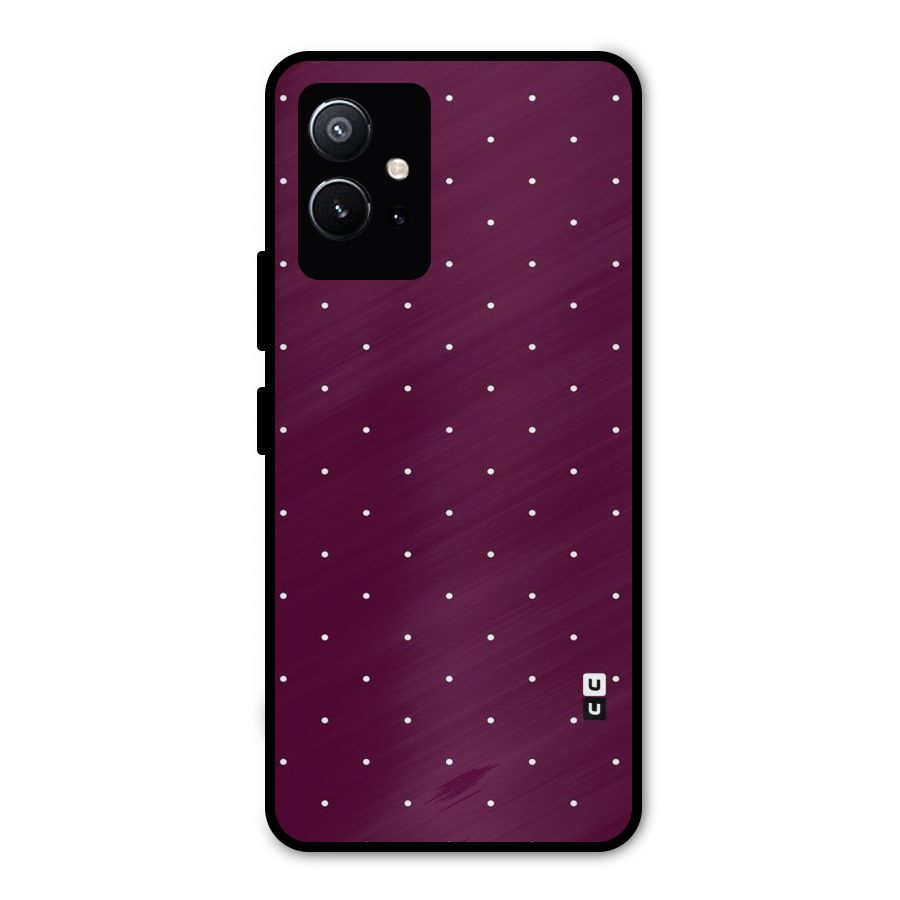 Purple Polka Metal Back Case for Vivo Y75 5G