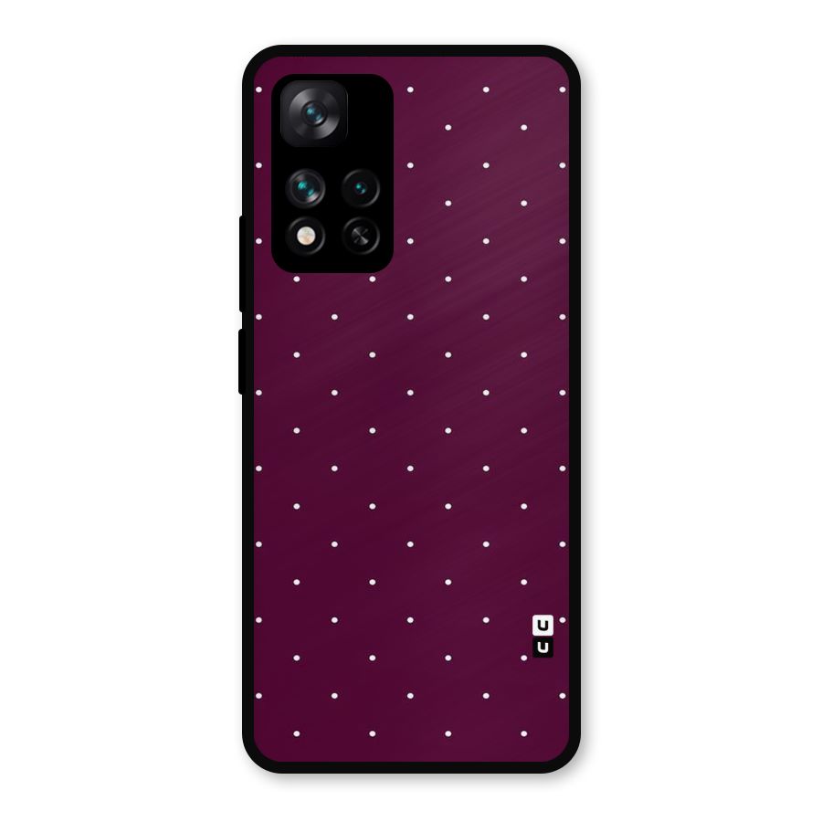 Purple Polka Metal Back Case for Xiaomi 11i 5G