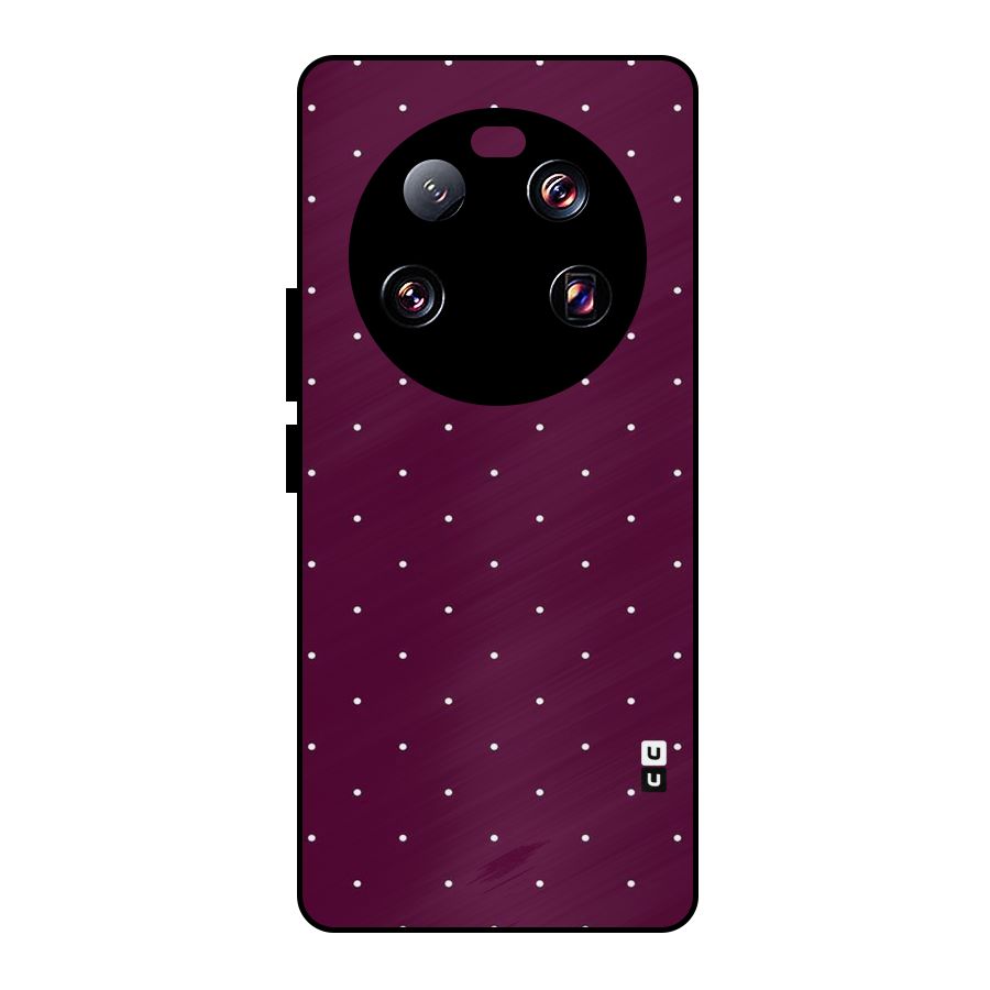 Purple Polka Metal Back Case for Xiaomi 13 Ultra