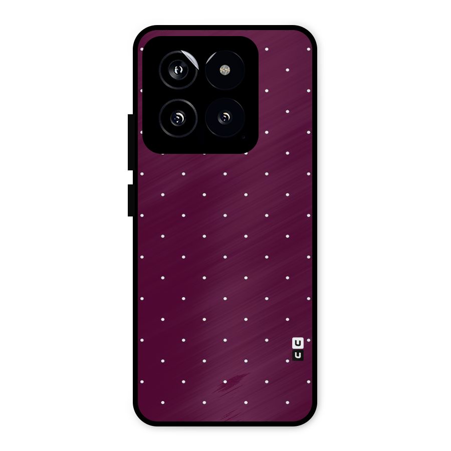 Purple Polka Metal Back Case for Xiaomi 14