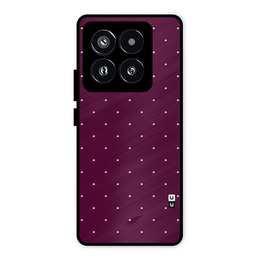 Purple Polka Metal Back Case for Xiaomi 14 Pro