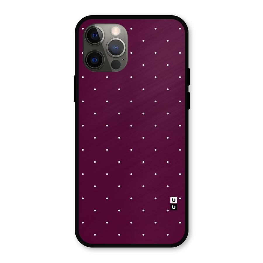 Purple Polka Metal Back Case for iPhone 12 Pro