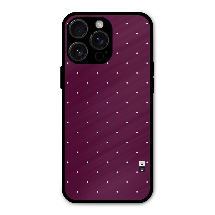 Purple Polka Metal Back Case for iPhone 16 Pro Max