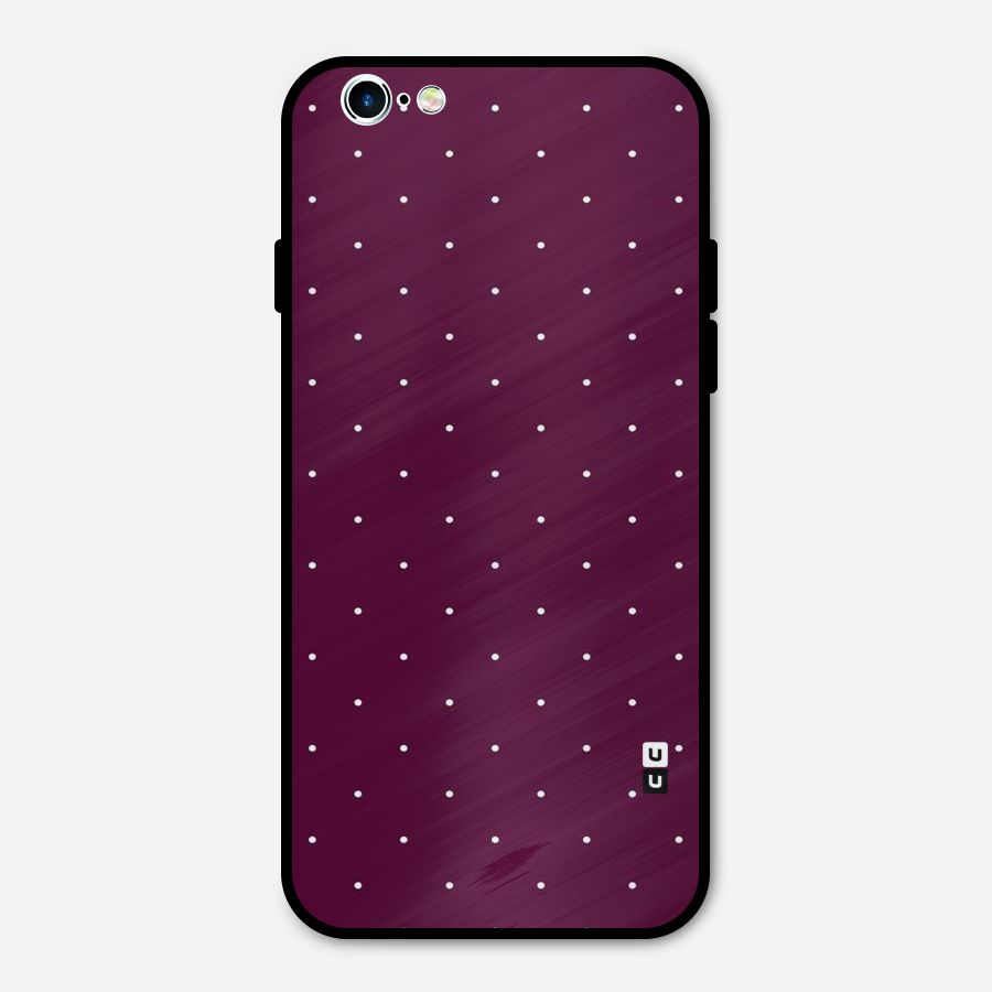 Purple Polka Metal Back Case for iPhone 6 6s