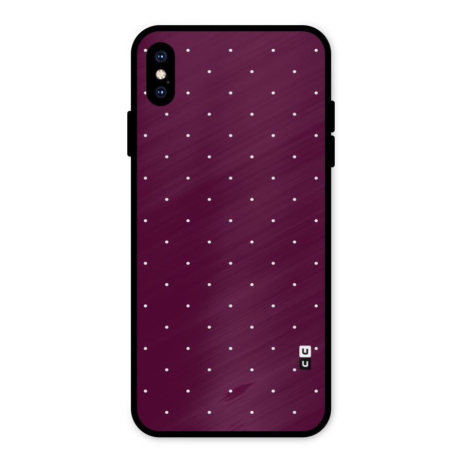 Purple Polka Metal Back Case for iPhone XS Max
