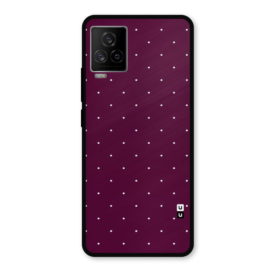 Purple Polka Metal Back Case for iQOO 7 Legend 5G