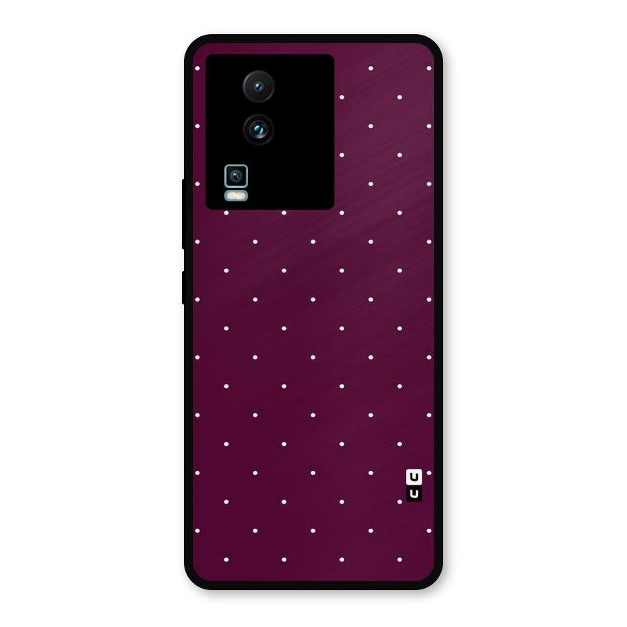 Purple Polka Metal Back Case for iQOO Neo 7