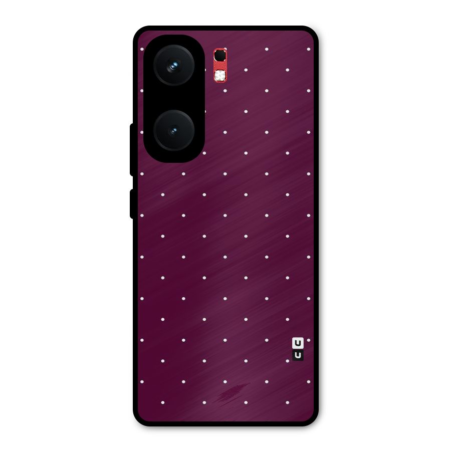 Purple Polka Metal Back Case for iQOO Neo 9 Pro