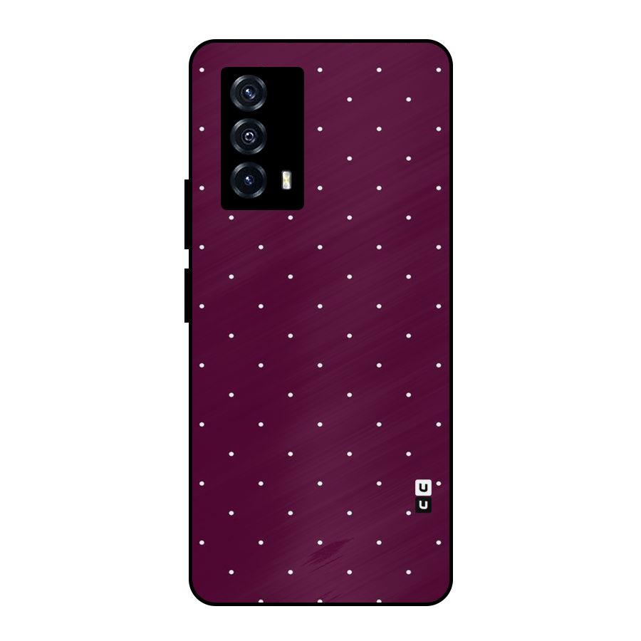 Purple Polka Metal Back Case for iQOO Z5