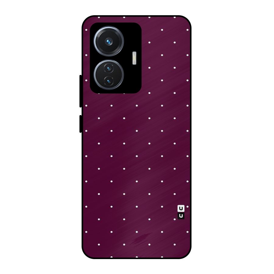 Purple Polka Metal Back Case for iQOO Z6 44W