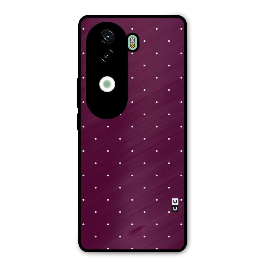 Purple Polka Metal Back Case for iQOO Z9s