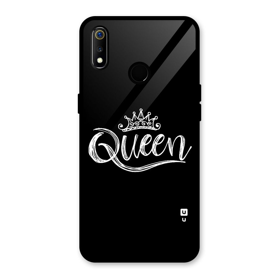 Queen Crown Glass Back Case for Realme 3