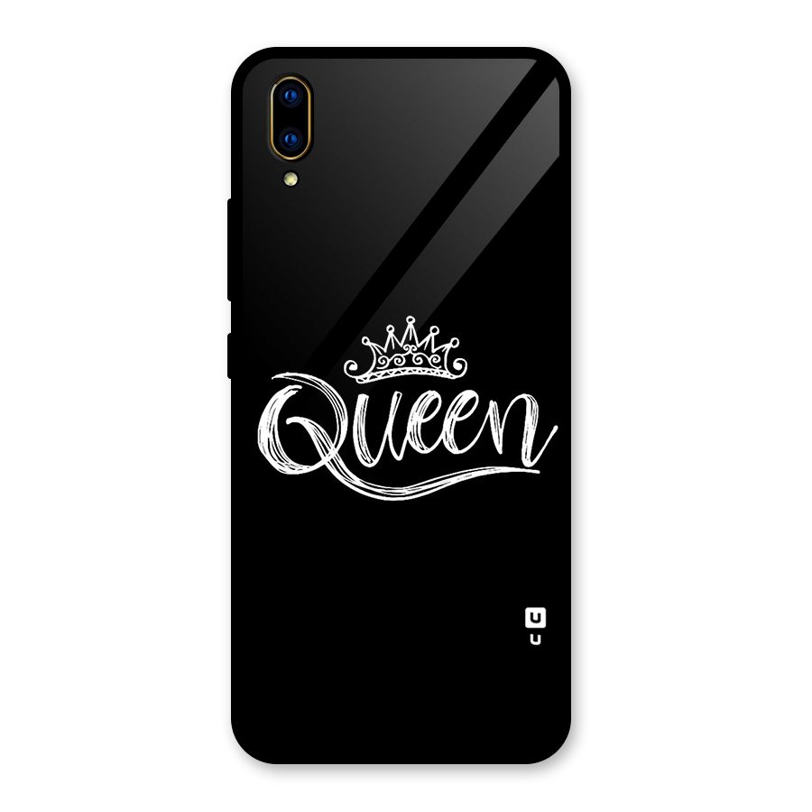 Queen Crown Glass Back Case for Vivo V11 Pro