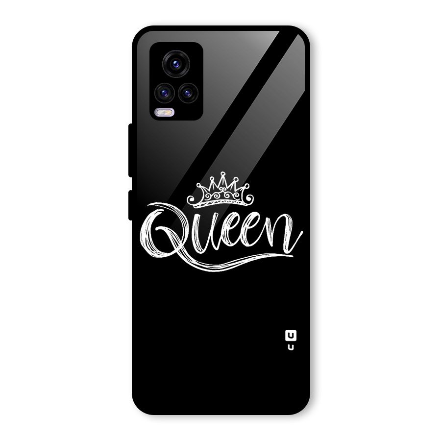 Queen Crown Glass Back Case for Vivo V20 2021