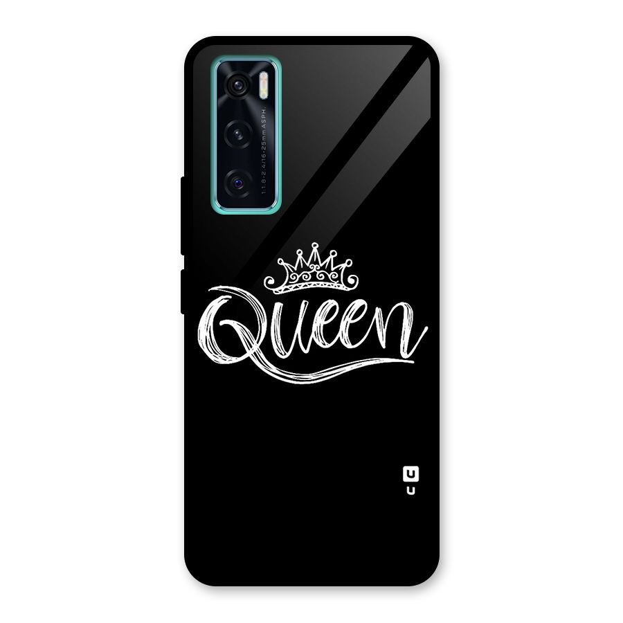 Queen Crown Glass Back Case for Vivo V20 SE