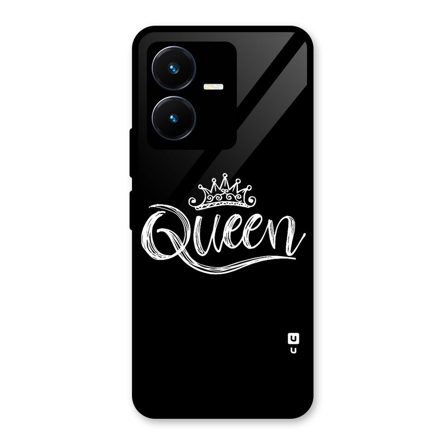 Queen Crown Glass Back Case for Vivo Y22s