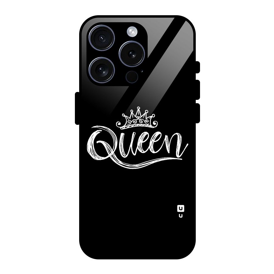 Queen Crown Glass Back Case for iPhone 15 Pro