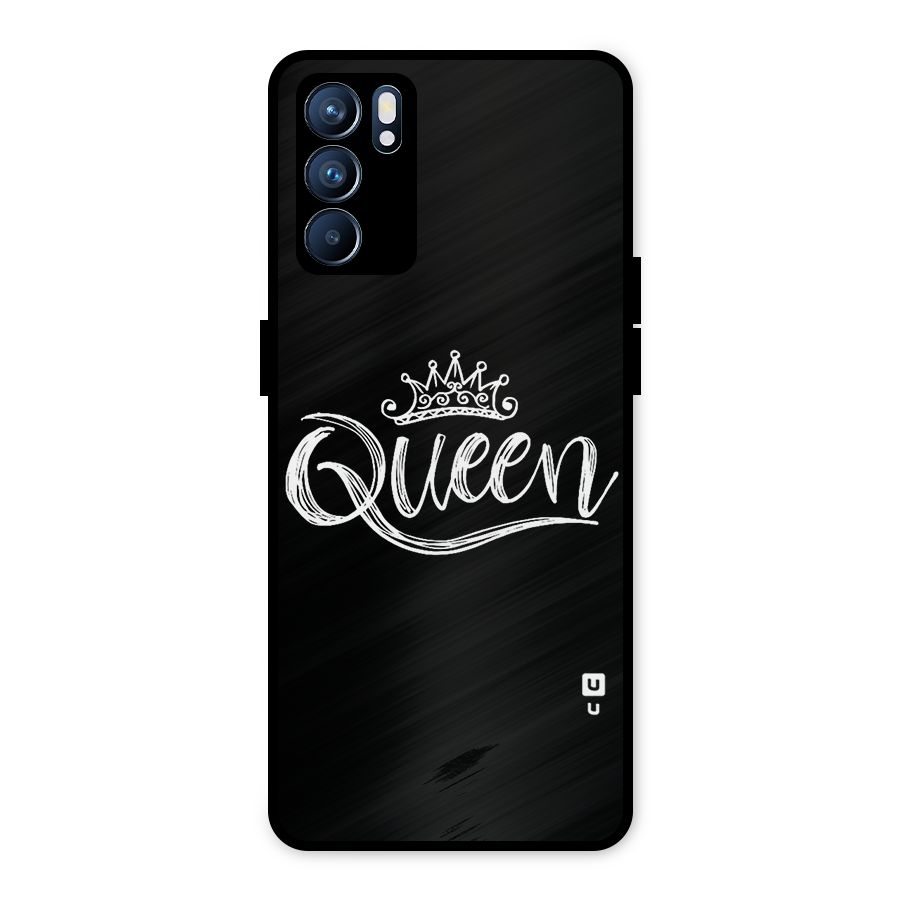 Queen Crown Metal Back Case for Oppo Reno6 5G