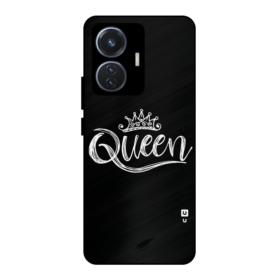 Queen Crown Metal Back Case for Vivo T1 44W