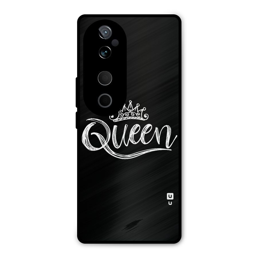 Queen Crown Metal Back Case for Vivo T3 Ultra