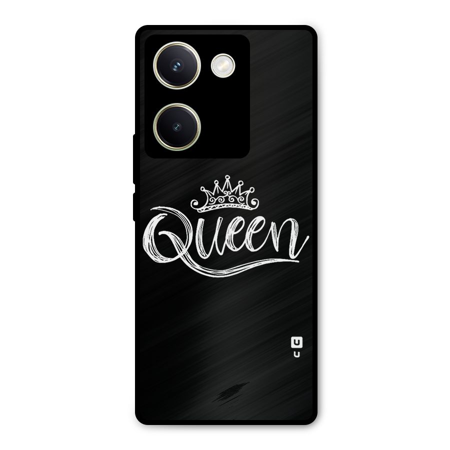 Queen Crown Metal Back Case for Vivo Y200 Pro
