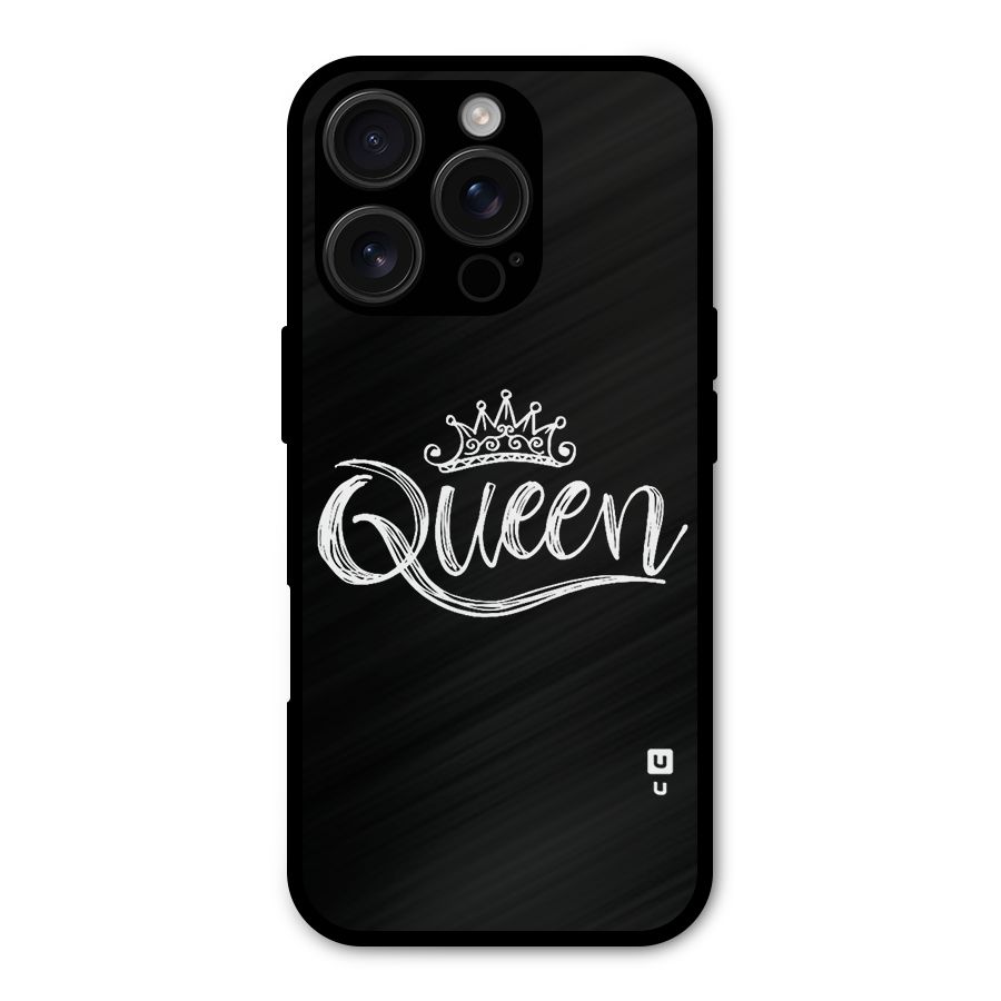 Queen Crown Metal Back Case for iPhone 16 Pro