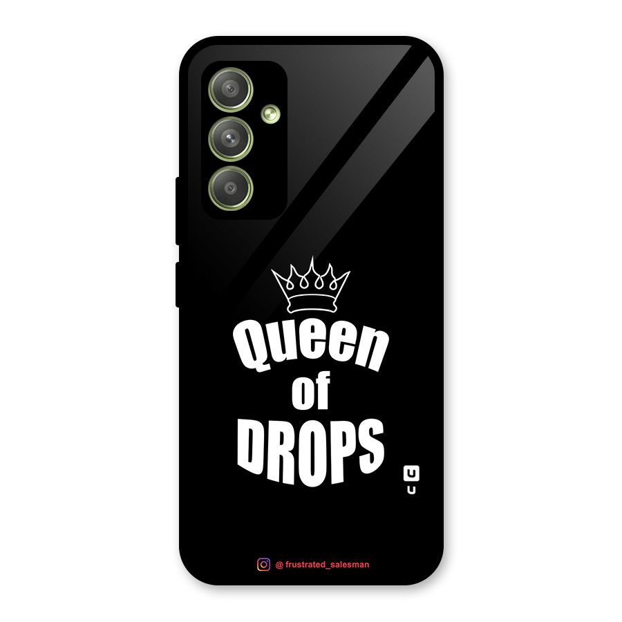 Queen of Drops Black Glass Back Case for Galaxy A54