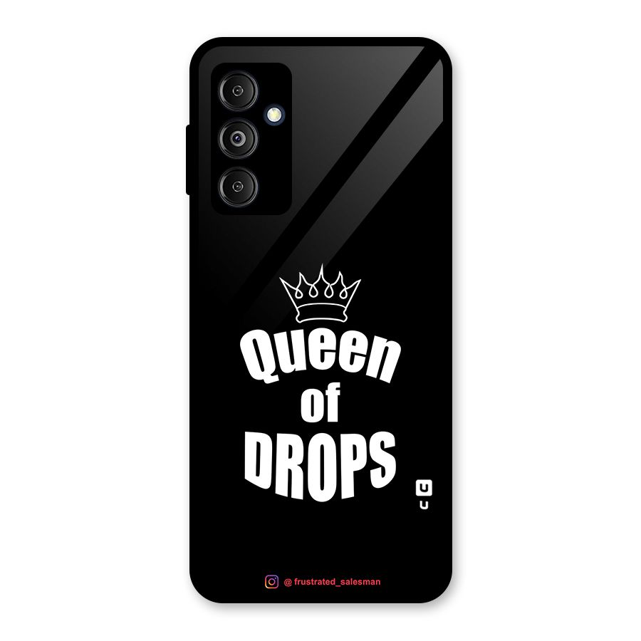 Queen of Drops Black Glass Back Case for Galaxy M14 5G