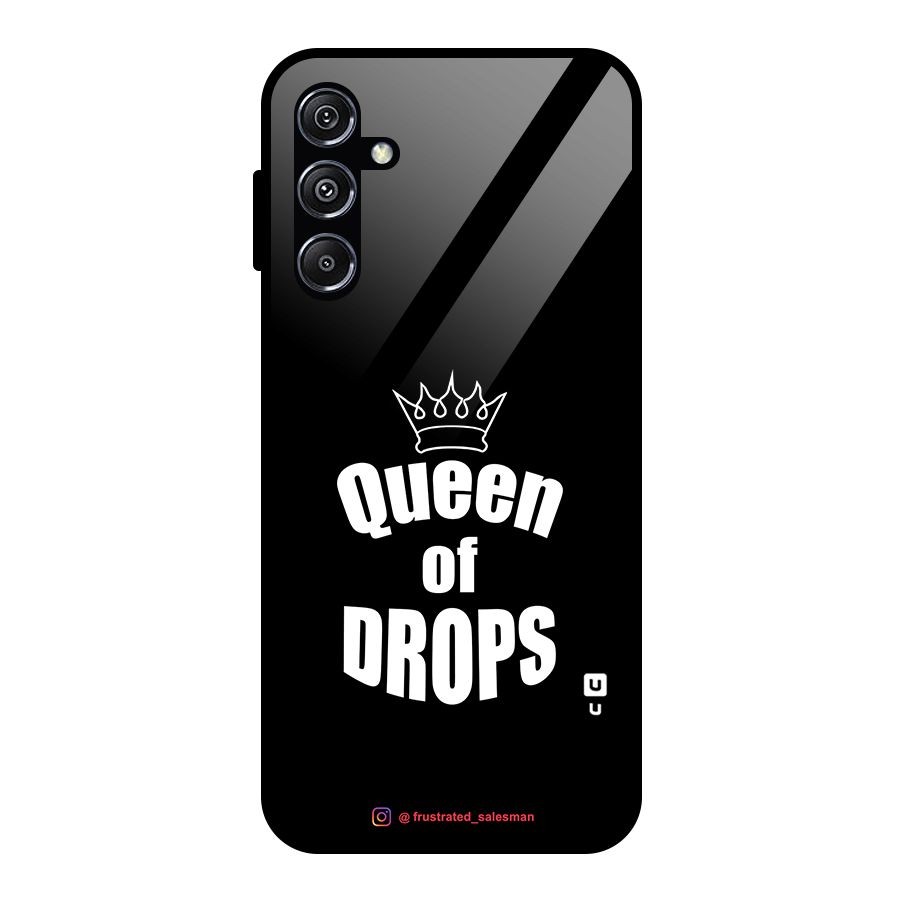 Queen of Drops Black Glass Back Case for Galaxy M34 5G